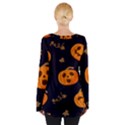 Funny Scary Black Orange Halloween Pumpkins Pattern Tie Up Tee View2