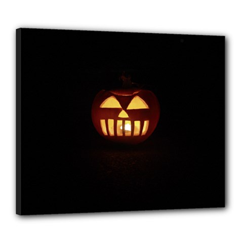 Funny Spooky Scary Halloween Pumpkin Jack O Lantern Canvas 24  X 20  (stretched) by HalloweenParty