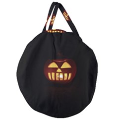 Funny Spooky Scary Halloween Pumpkin Jack O Lantern Giant Round Zipper Tote by HalloweenParty