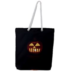 Funny Spooky Scary Halloween Pumpkin Jack O Lantern Full Print Rope Handle Tote (large) by HalloweenParty