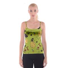 Funny Scary Spooky Halloween Party Design Spaghetti Strap Top