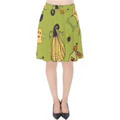 Funny Scary Spooky Halloween Party Design Velvet High Waist Skirt