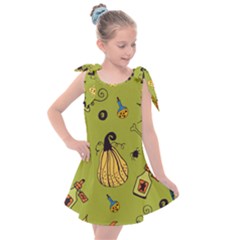 Funny Scary Spooky Halloween Party Design Kids  Tie Up Tunic Dress by HalloweenParty