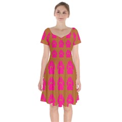 Puddy Paw Short Sleeve Bardot Dress by ArtworkByPatrick