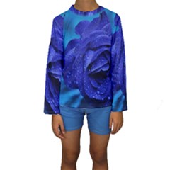 Beauty Bloom Blue 67636 Kids  Long Sleeve Swimwear