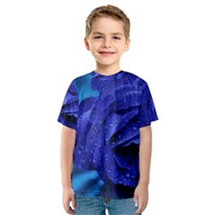 Beauty Bloom Blue 67636 Kids  Sport Mesh Tee