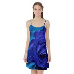 Beauty Bloom Blue 67636 Satin Night Slip