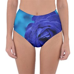 Beauty Bloom Blue 67636 Reversible High-waist Bikini Bottoms by hhhh