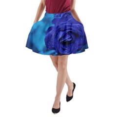 Beauty Bloom Blue 67636 A-Line Pocket Skirt