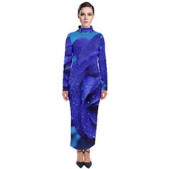 Beauty Bloom Blue 67636 Turtleneck Maxi Dress