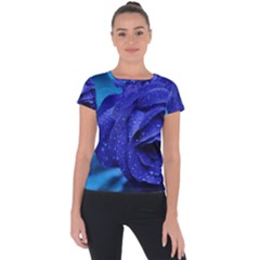 Beauty Bloom Blue 67636 Short Sleeve Sports Top 