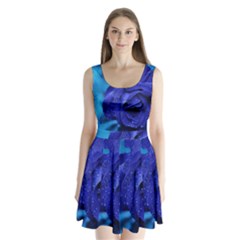 Beauty Bloom Blue 67636 Split Back Mini Dress  by hhhh