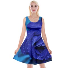 Beauty Bloom Blue 67636 Reversible Velvet Sleeveless Dress