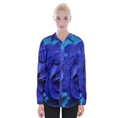 Beauty Bloom Blue 67636 Womens Long Sleeve Shirt