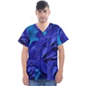 Beauty Bloom Blue 67636 Men s V-Neck Scrub Top View1