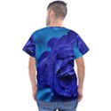 Beauty Bloom Blue 67636 Men s V-Neck Scrub Top View2