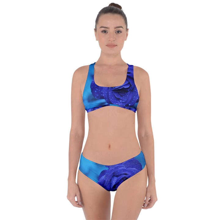 Beauty Bloom Blue 67636 Criss Cross Bikini Set