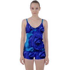 Beauty Bloom Blue 67636 Tie Front Two Piece Tankini