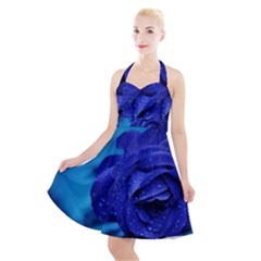 Beauty Bloom Blue 67636 Halter Party Swing Dress 