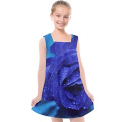 Beauty Bloom Blue 67636 Kids  Cross Back Dress