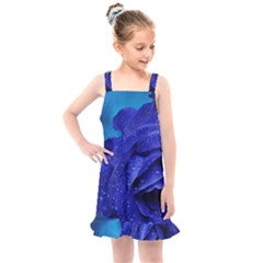 Beauty Bloom Blue 67636 Kids  Overall Dress by hhhh