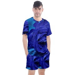 Beauty Bloom Blue 67636 Men s Mesh Tee and Shorts Set