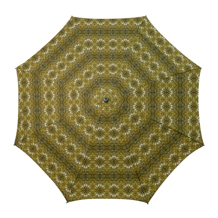 Golden Ornate Pattern Golf Umbrellas