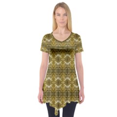 Golden Ornate Pattern Short Sleeve Tunic 