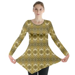 Golden Ornate Pattern Long Sleeve Tunic  by dflcprintsclothing