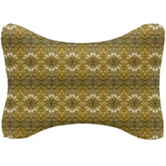 Golden Ornate Pattern Seat Head Rest Cushion by dflcprintsclothing