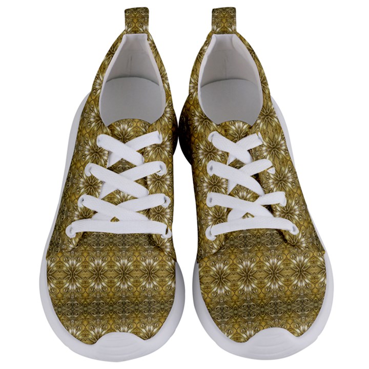 Golden Ornate Pattern Women s Lightweight Sports Shoes