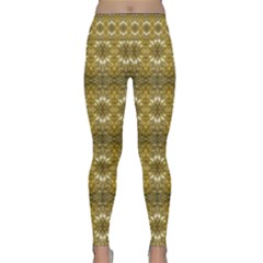 Golden Ornate Pattern Lightweight Velour Classic Yoga Leggings