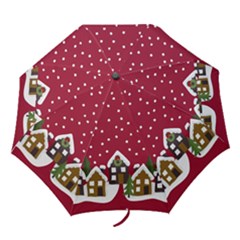 Winter Idyll Folding Umbrellas by Valentinaart