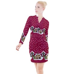 Winter Idyll Button Long Sleeve Dress