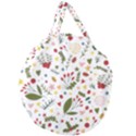 Floral Christmas pattern  Giant Round Zipper Tote View2