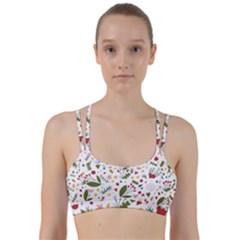 Floral Christmas Pattern  Line Them Up Sports Bra by Valentinaart