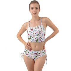 Floral Christmas Pattern  Mini Tank Bikini Set by Valentinaart