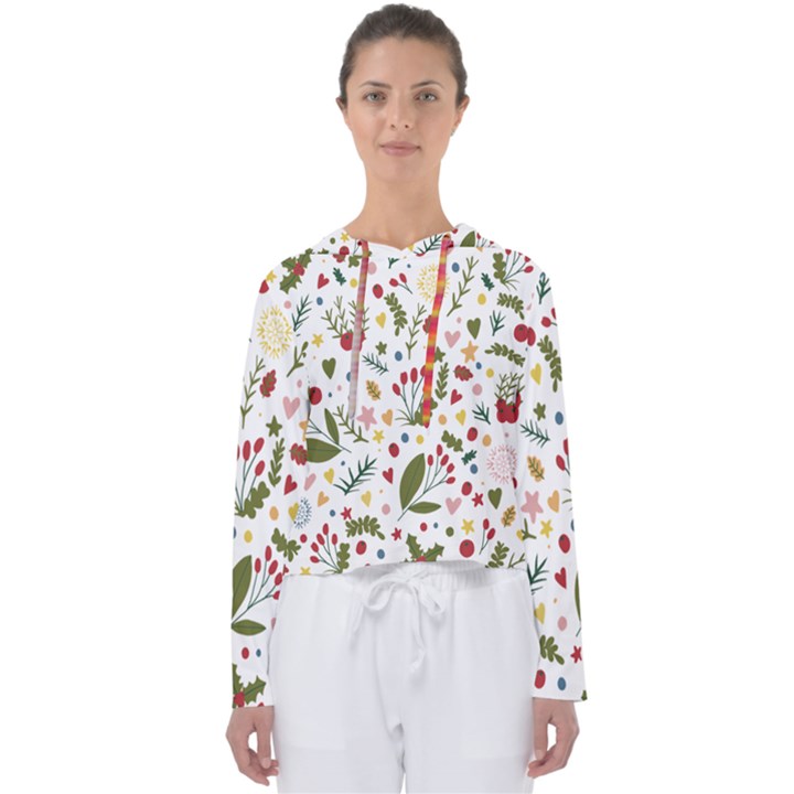 Floral Christmas pattern  Women s Slouchy Sweat