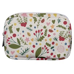 Floral Christmas Pattern  Make Up Pouch (small) by Valentinaart