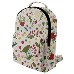 Floral Christmas Pattern  Flap Pocket Backpack (small)