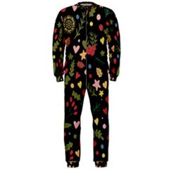 Floral Christmas Pattern  Onepiece Jumpsuit (men)  by Valentinaart