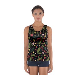 Floral Christmas Pattern  Sport Tank Top 