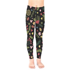 Floral Christmas Pattern  Kids  Legging