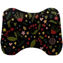 Floral Christmas Pattern  Head Support Cushion by Valentinaart