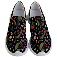 Floral Christmas Pattern  Women s Lightweight Slip Ons by Valentinaart