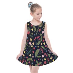 Floral Christmas Pattern  Kids  Summer Dress by Valentinaart