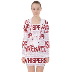 Fireball Whiskey Shirt Solid Letters 2016 V-neck Bodycon Long Sleeve Dress