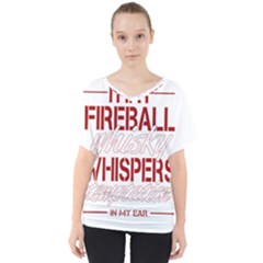 Fireball Whiskey Shirt Solid Letters 2016 V-neck Dolman Drape Top by crcustomgifts