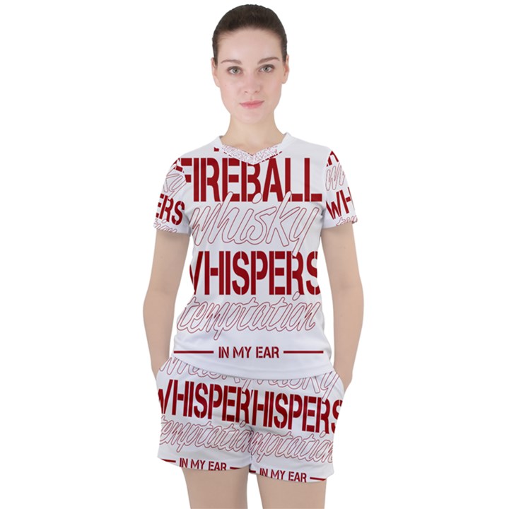 Fireball Whiskey Shirt Solid Letters 2016 Women s Tee and Shorts Set