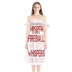 Fireball Whiskey Shirt Solid Letters 2016 Shoulder Tie Bardot Midi Dress